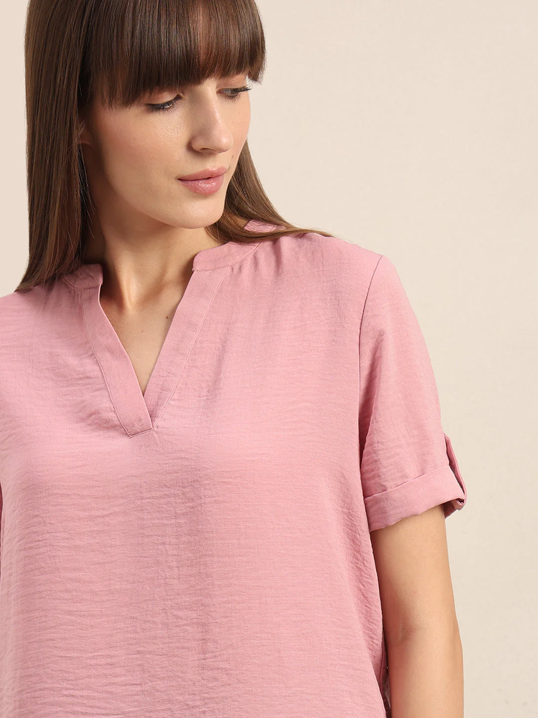Textured V-Neck Top - Image 5