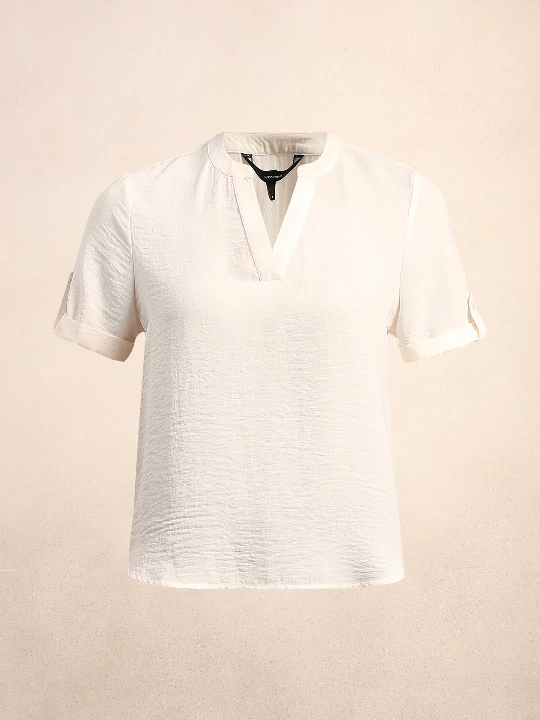 White V-Neck Short Sleeves Top - Image 7