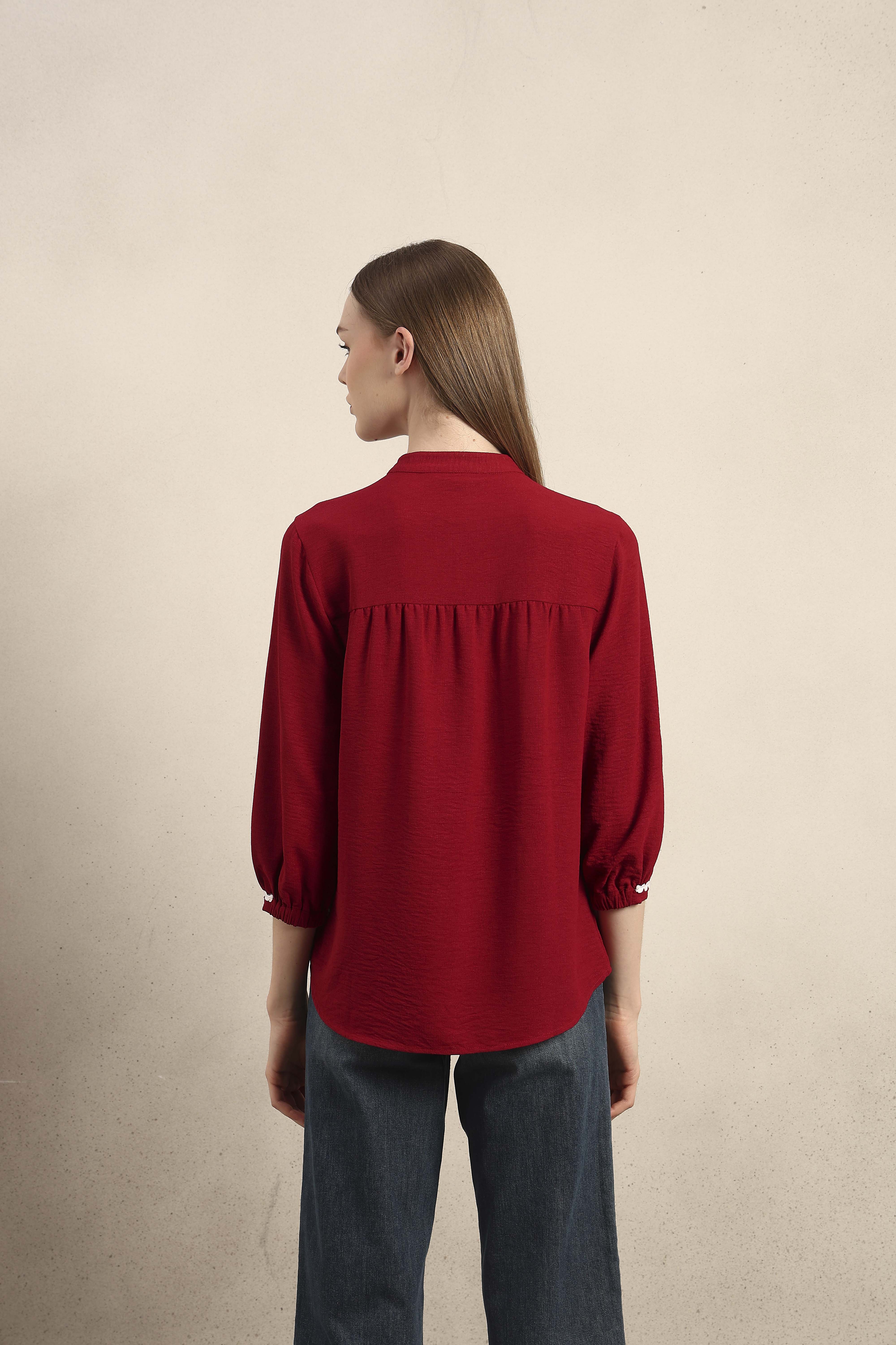 Mandarin Collar Cotton Shirt - Image 10