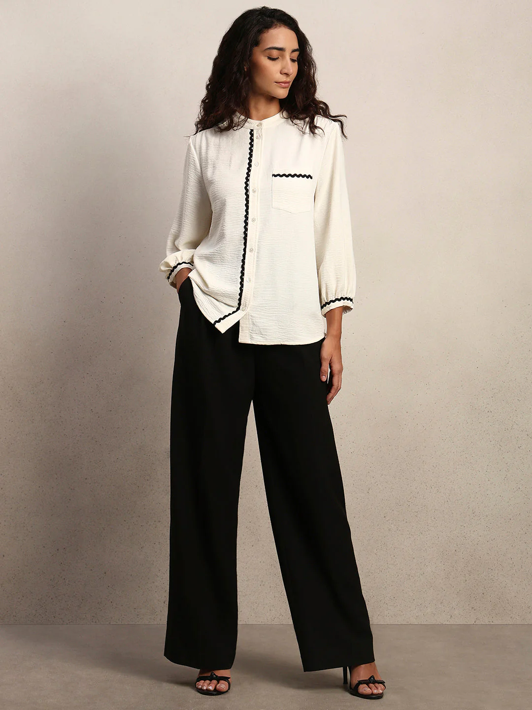 Rick Rack Trim Cotton Shirt - Image 5