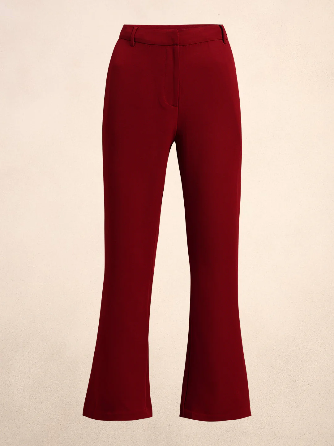 High Rise Bootcut Pants - Maroon - Image 7