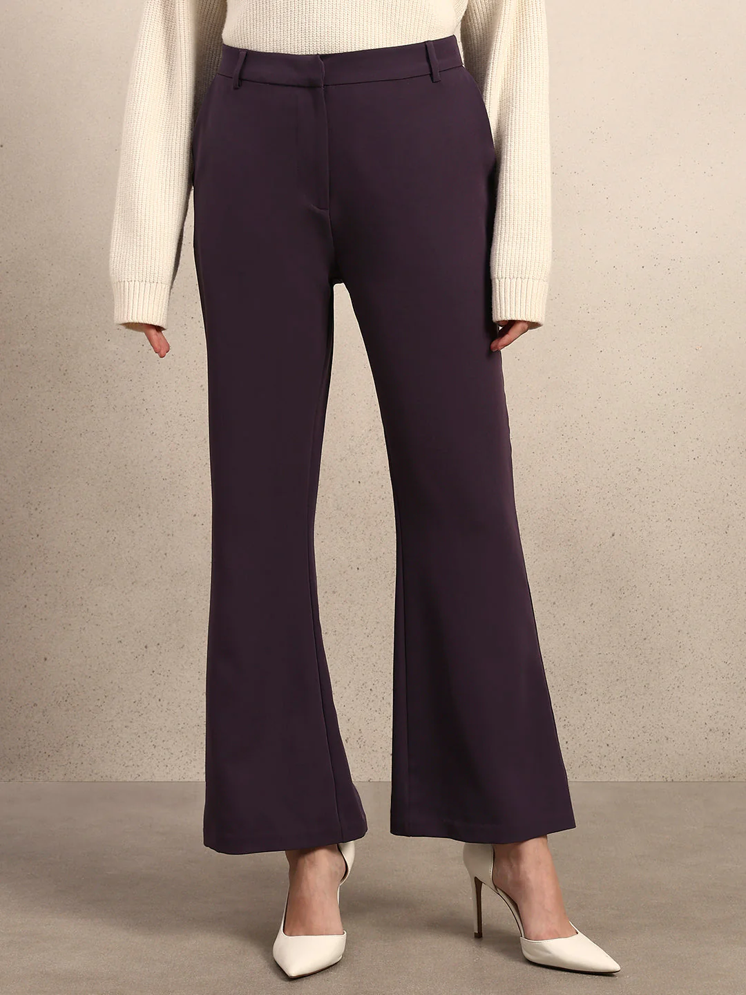High Rise Bootcut Pants - Purple - Image 2