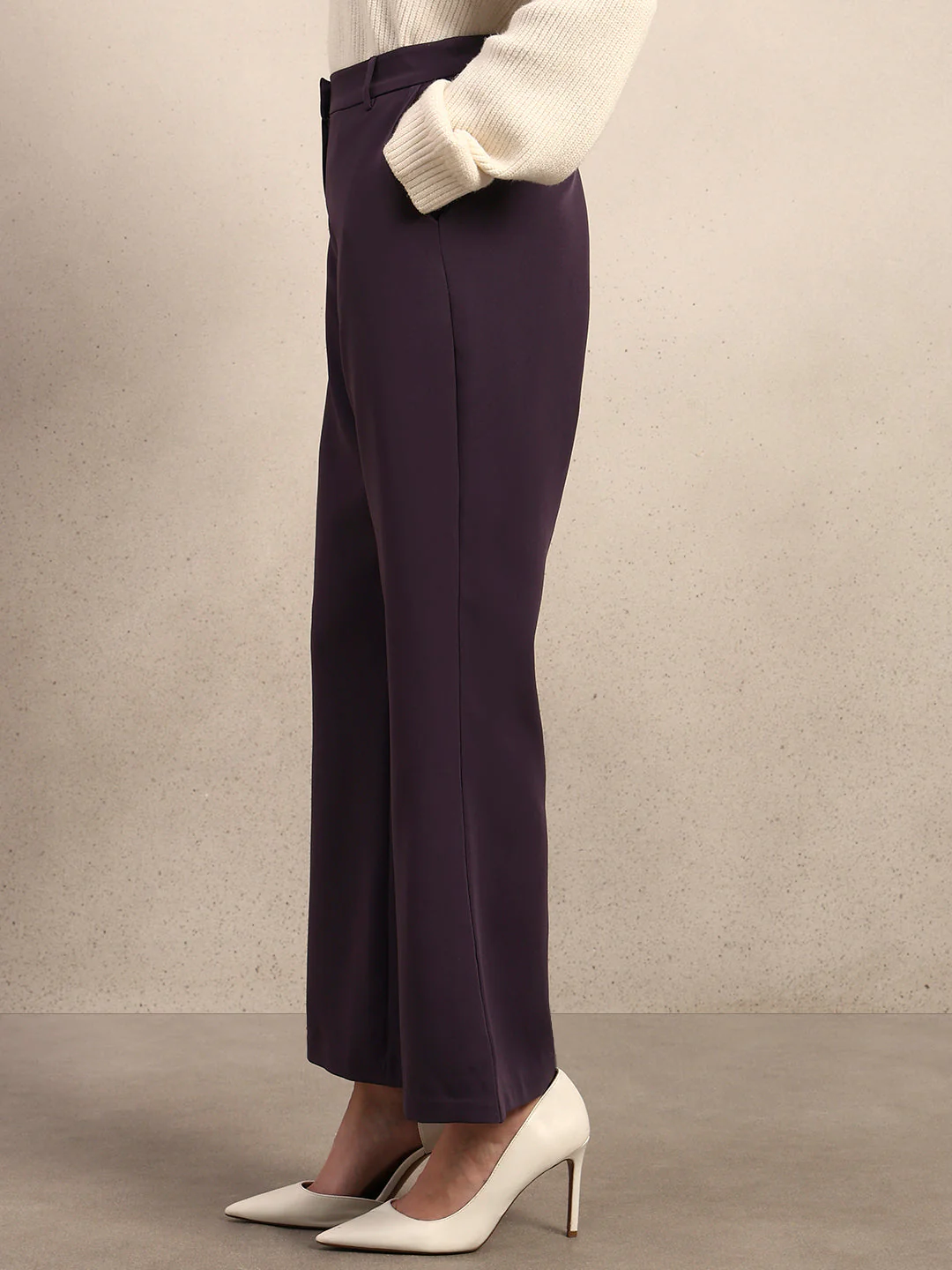 High Rise Bootcut Pants - Purple - Image 3