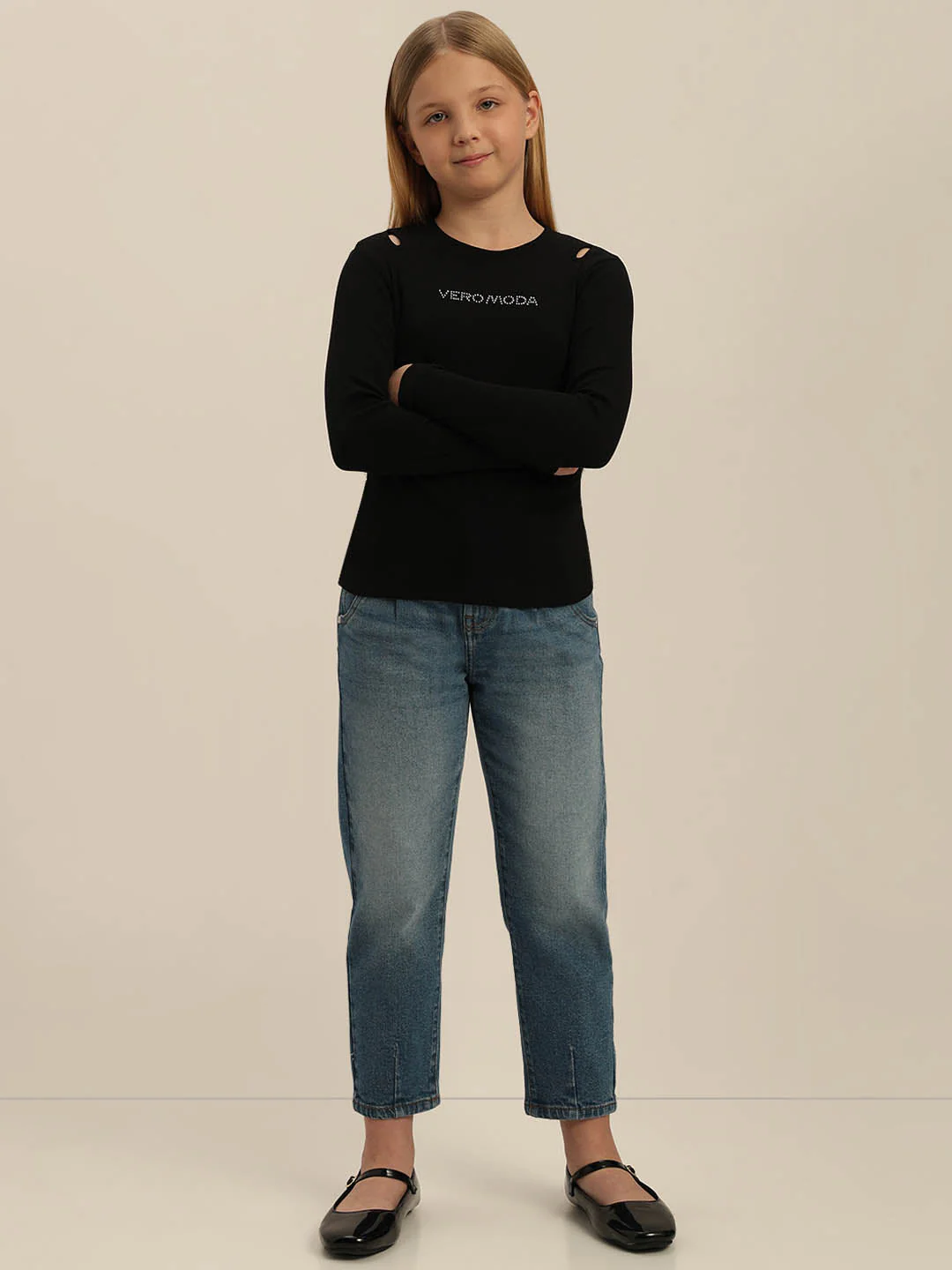 GIRLS Black Cut-Out Top - Image 5