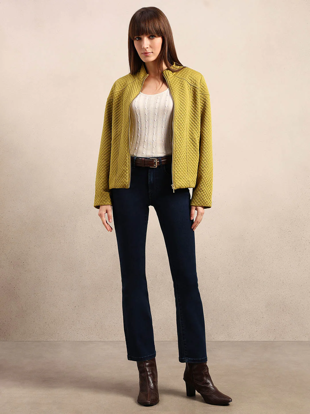 Sage Green Quilted Zip Jacket - Image 5