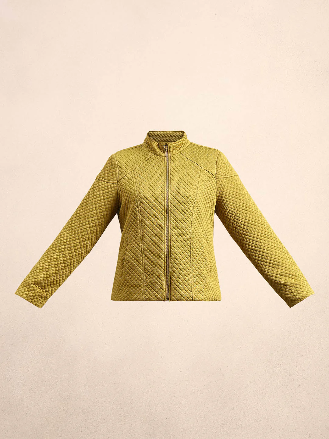 Sage Green Quilted Zip Jacket - Image 7