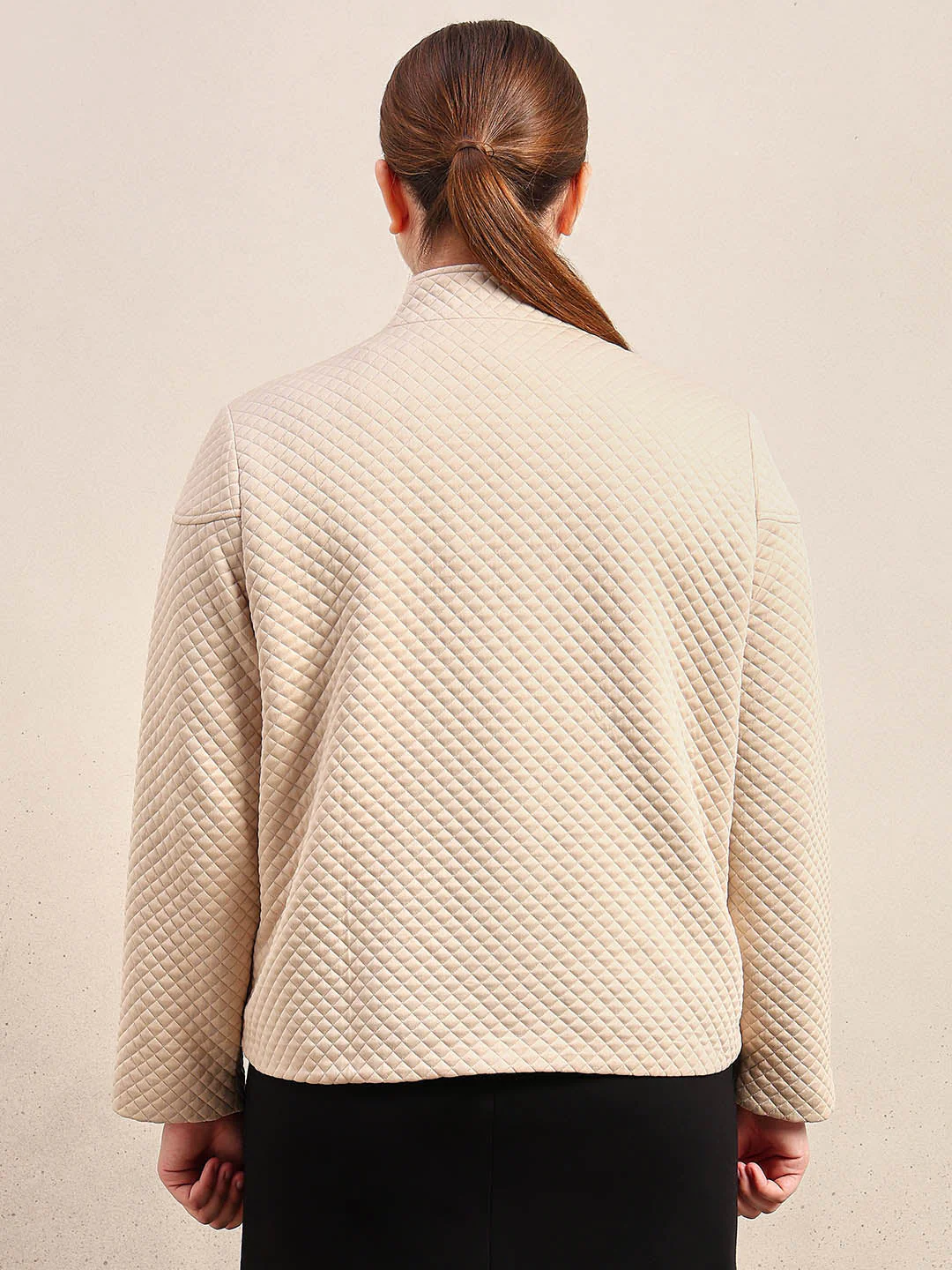 CURVE Beige Quilted Jacket - Image 4