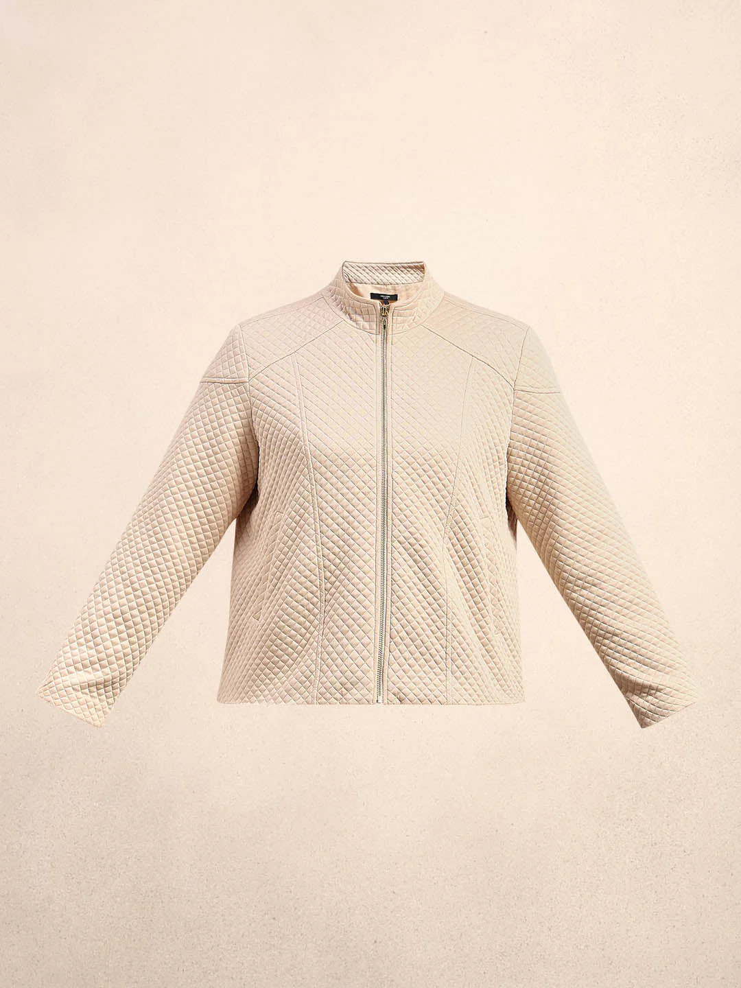 CURVE Beige Quilted Jacket - Image 7