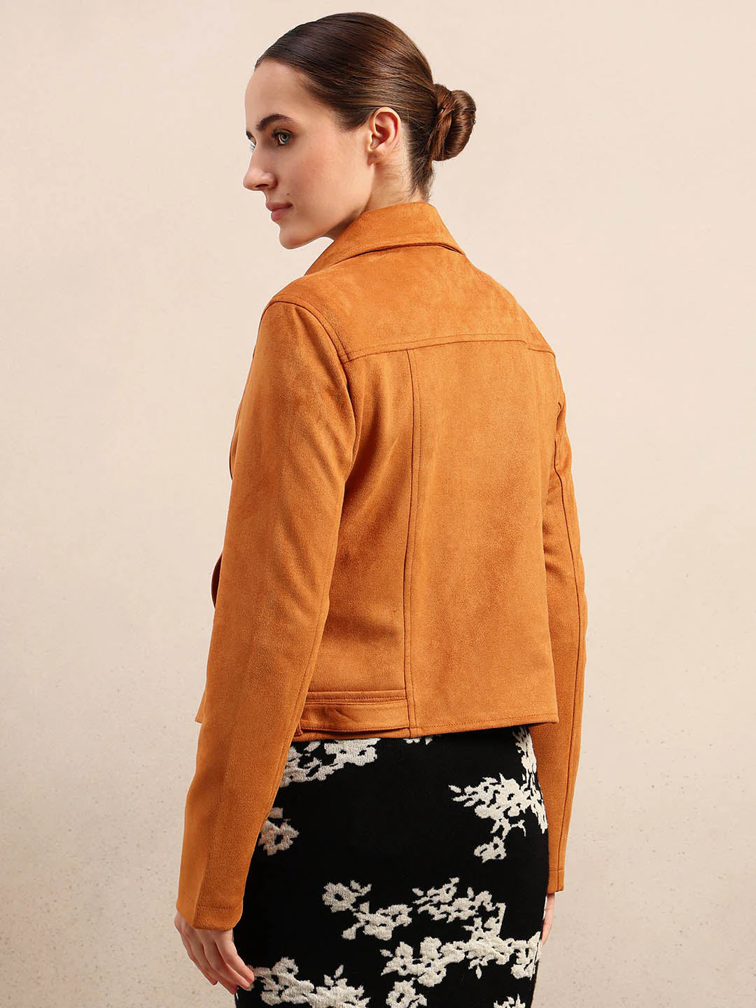 Faux Suede Biker Jacket - Image 4