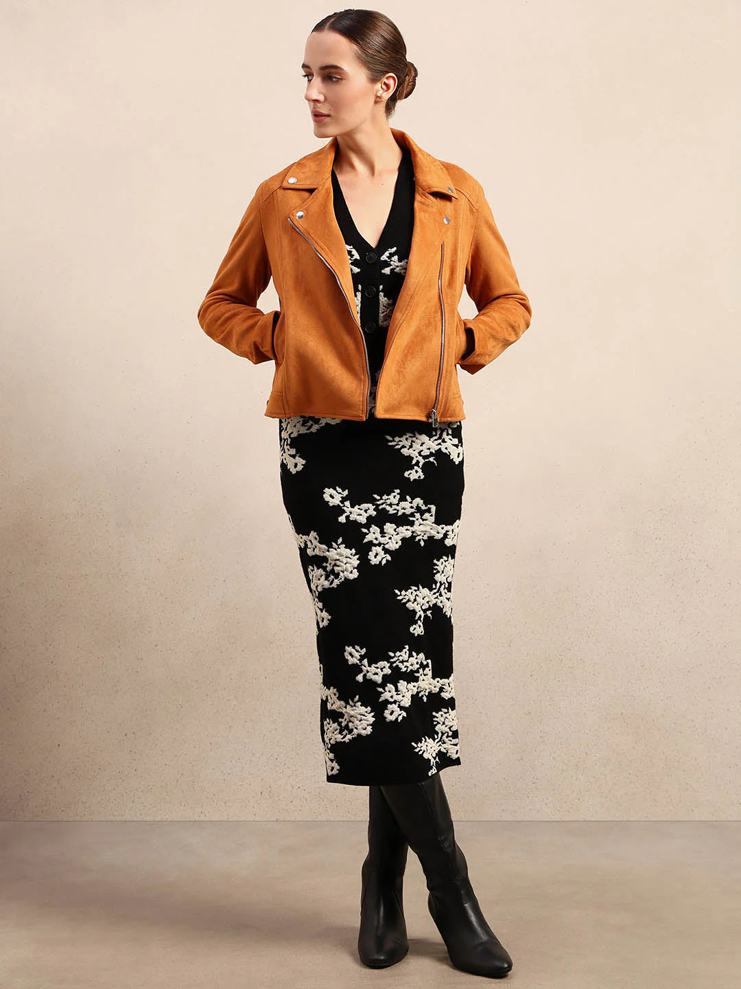 Faux Suede Biker Jacket - Image 5