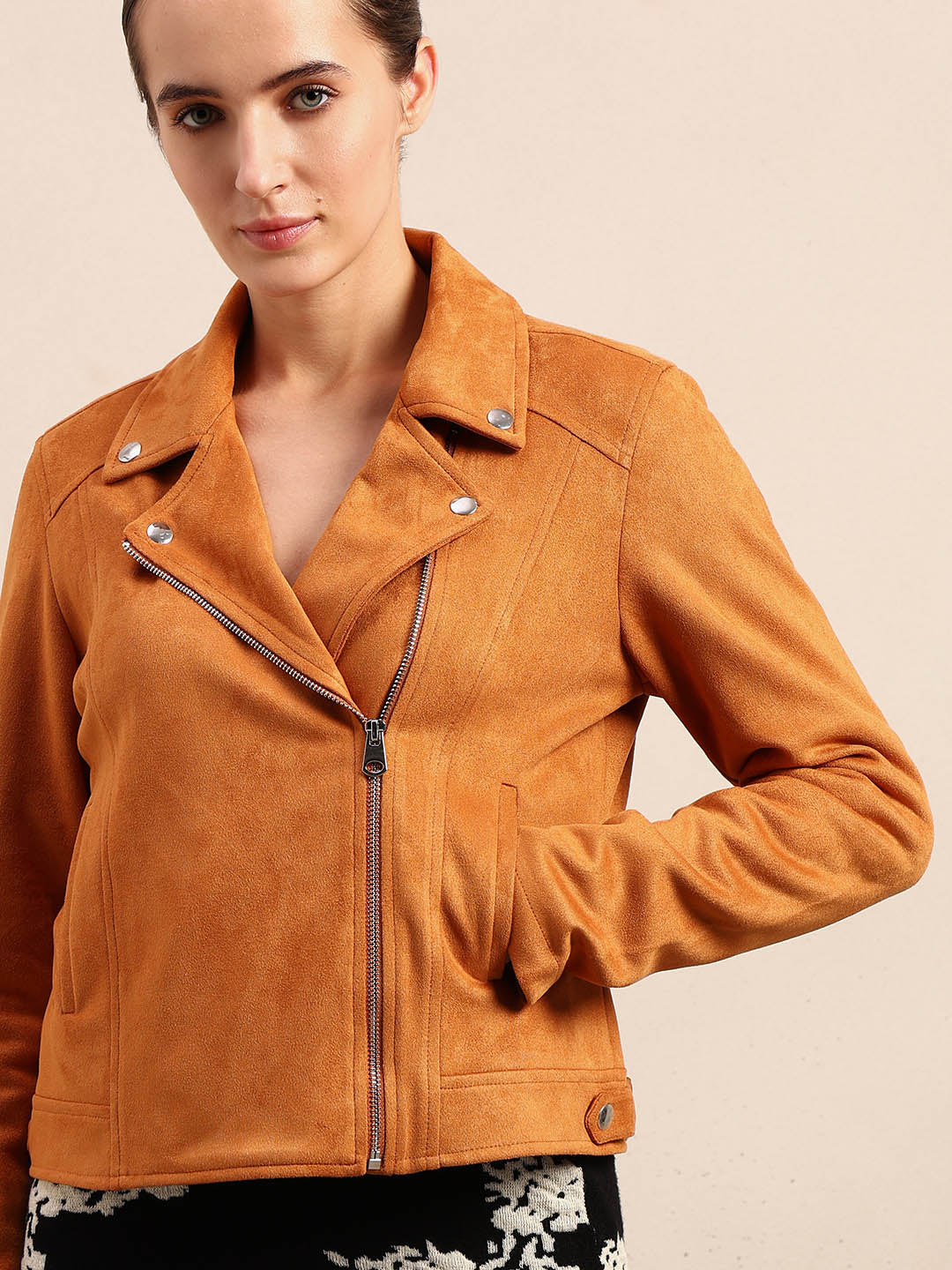 Faux Suede Biker Jacket - Image 6