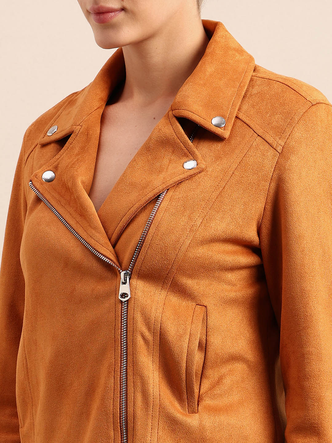 Faux Suede Biker Jacket - Image 8