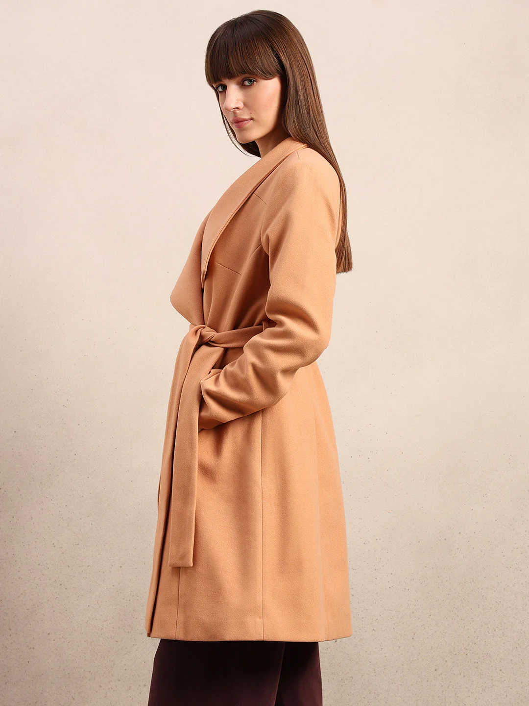 Belted Felt Wrap Coat - Image 3