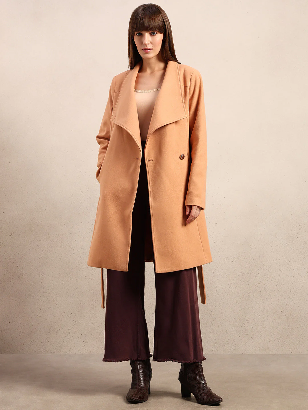 Belted Felt Wrap Coat - Image 5
