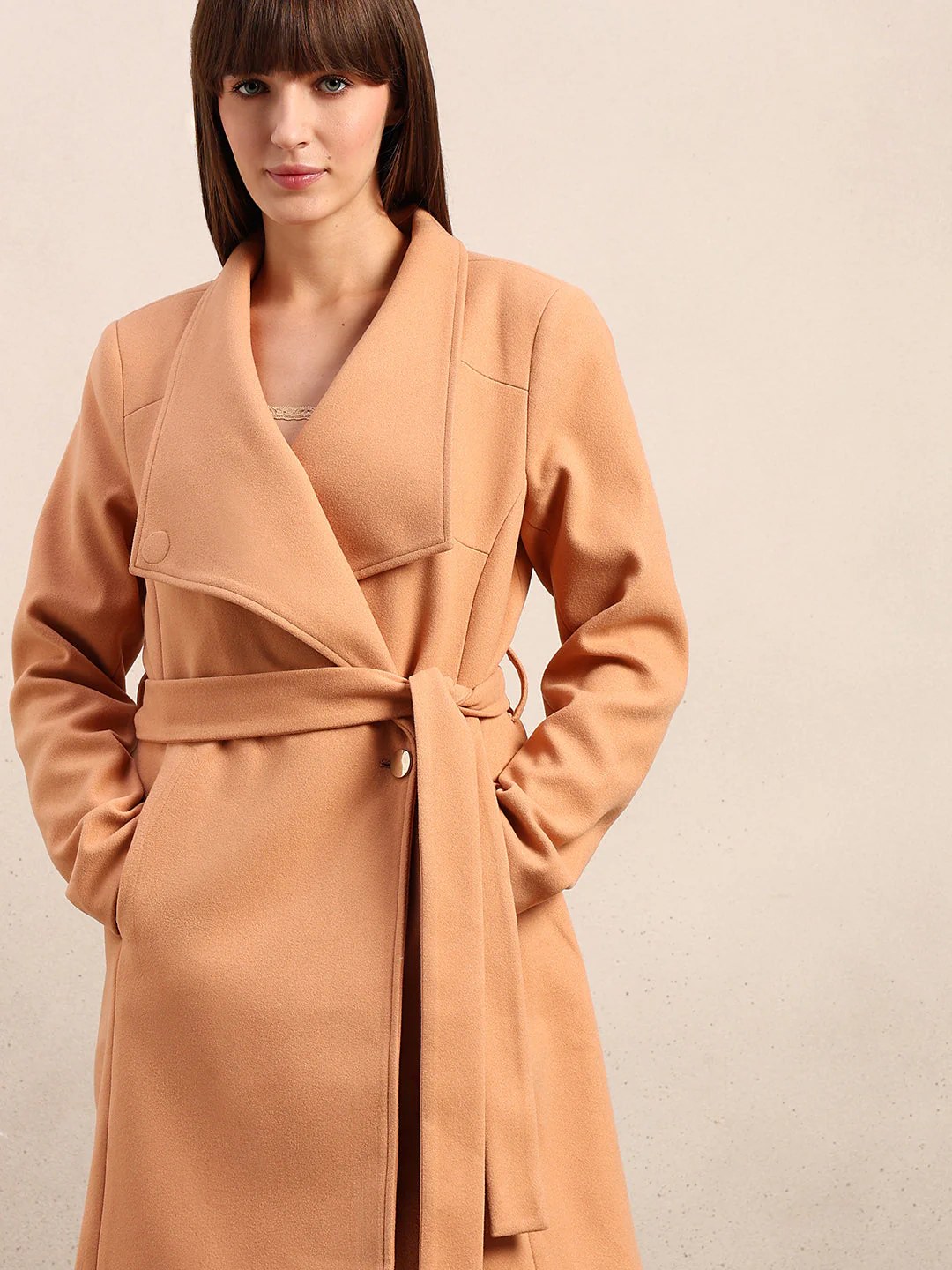 Belted Felt Wrap Coat - Image 6