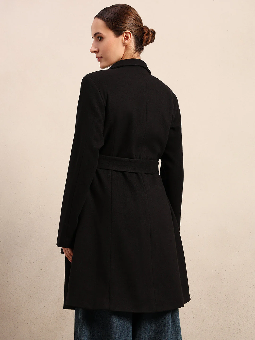 Black Felt Long Jacket - Image 4