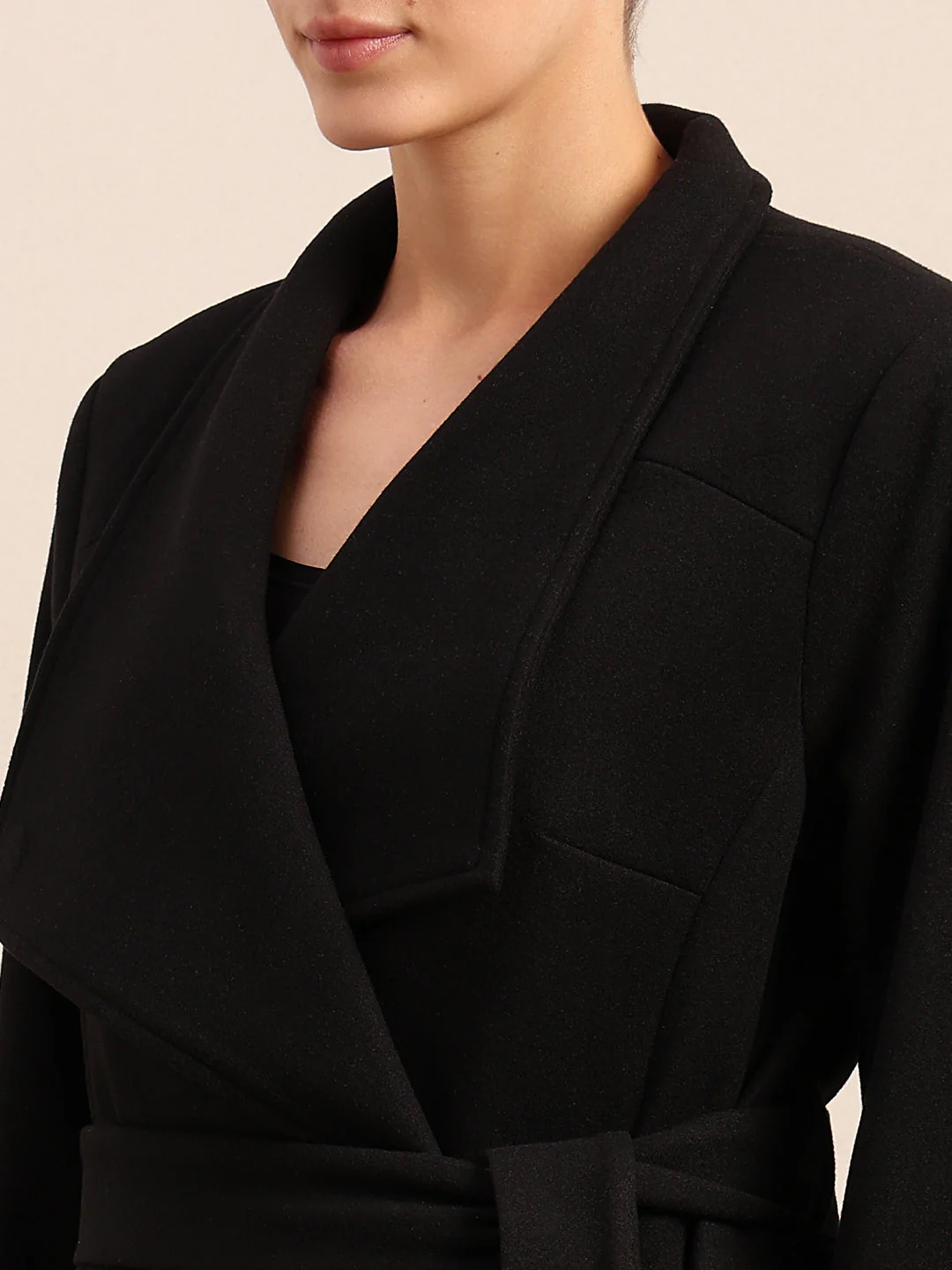 Black Felt Long Jacket - Image 8