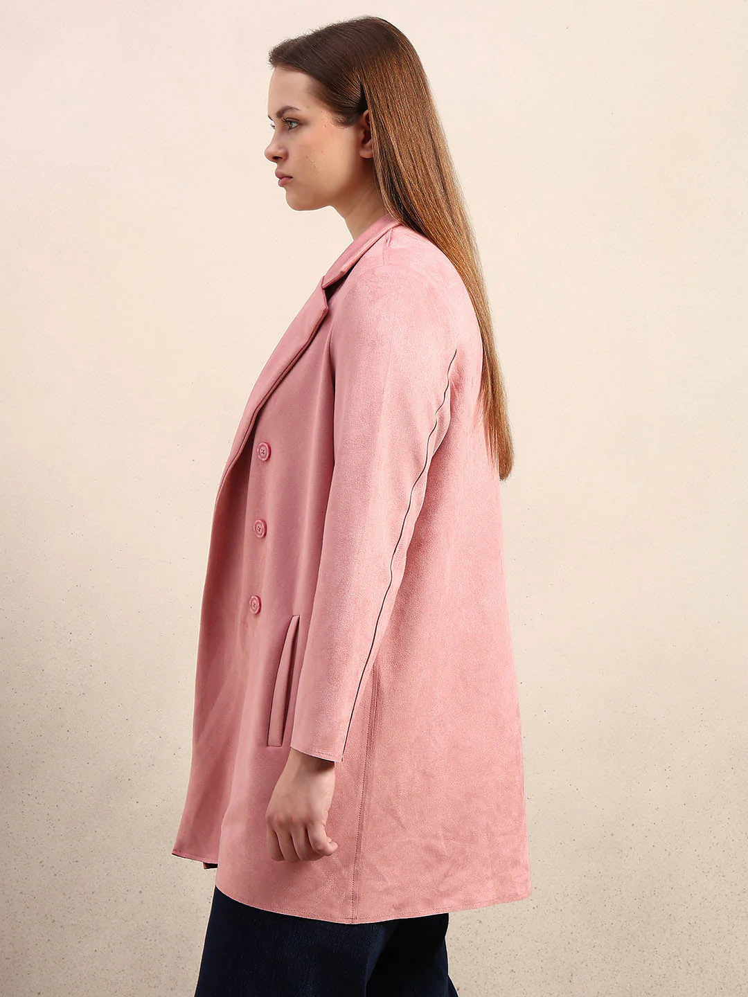 Curve Faux Suede Coat - Image 3