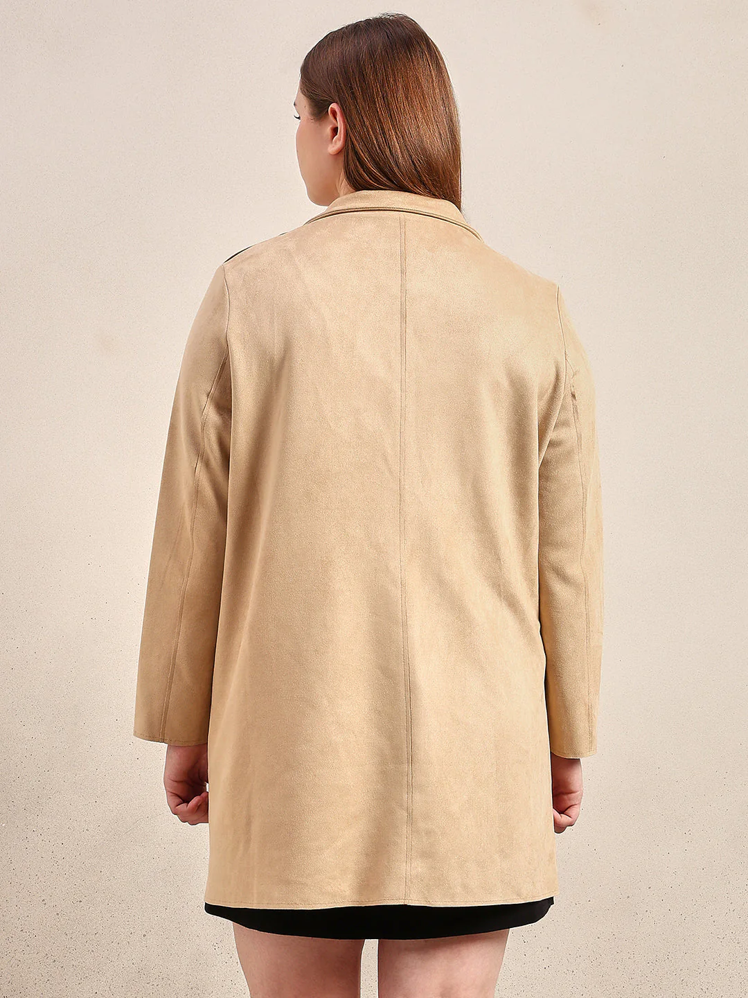 CURVE Brown Suede Overcoat - Image 4