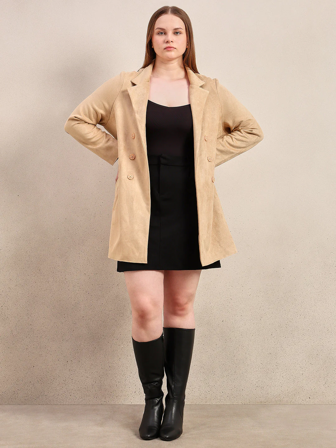 CURVE Brown Suede Overcoat - Image 5