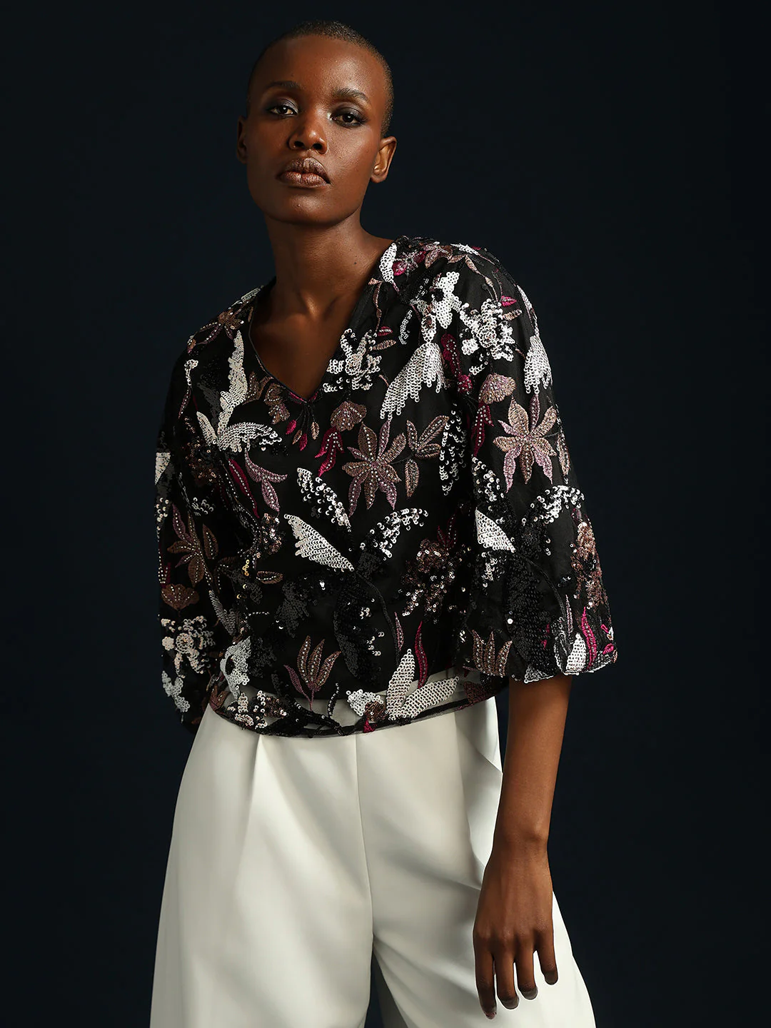 Marquee Floral Sequined Top - Image 2