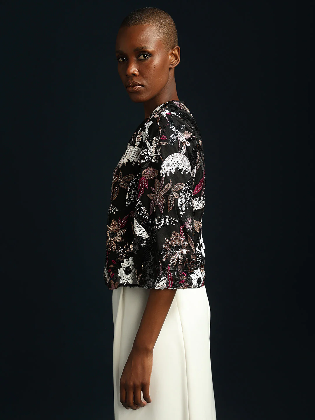 Marquee Floral Sequined Top - Image 3