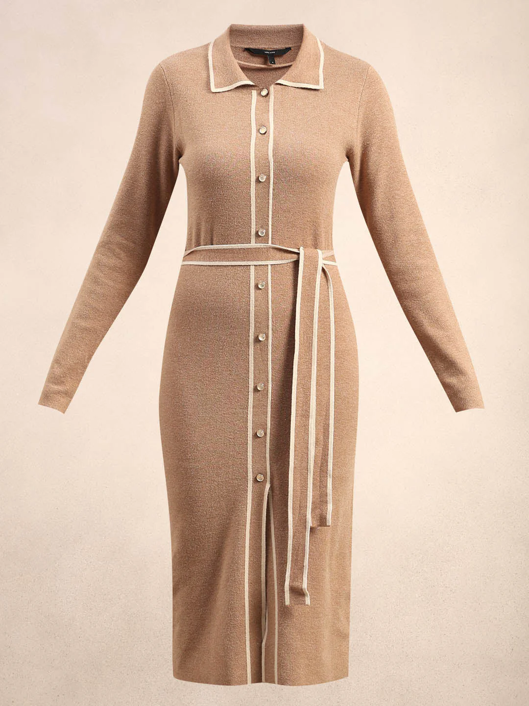 Knitted Midi Shirt Dress - Image 7