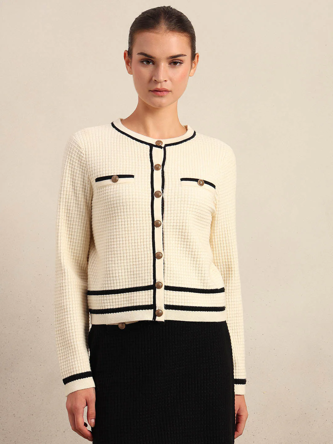 Textured Knit Cardigan - Image 2