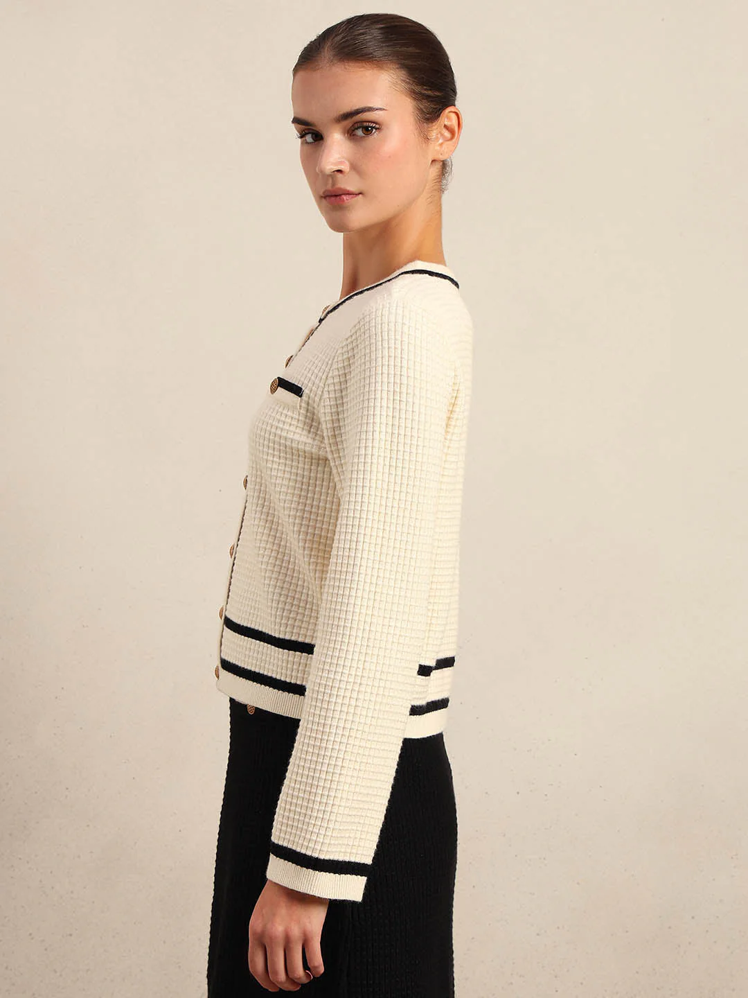 Textured Knit Cardigan - Image 3