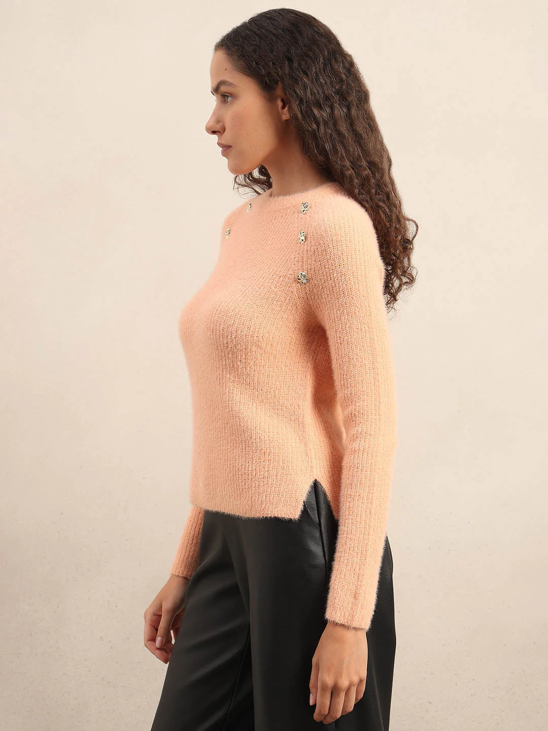 Shoulder Button Detail Pullover - Image 3