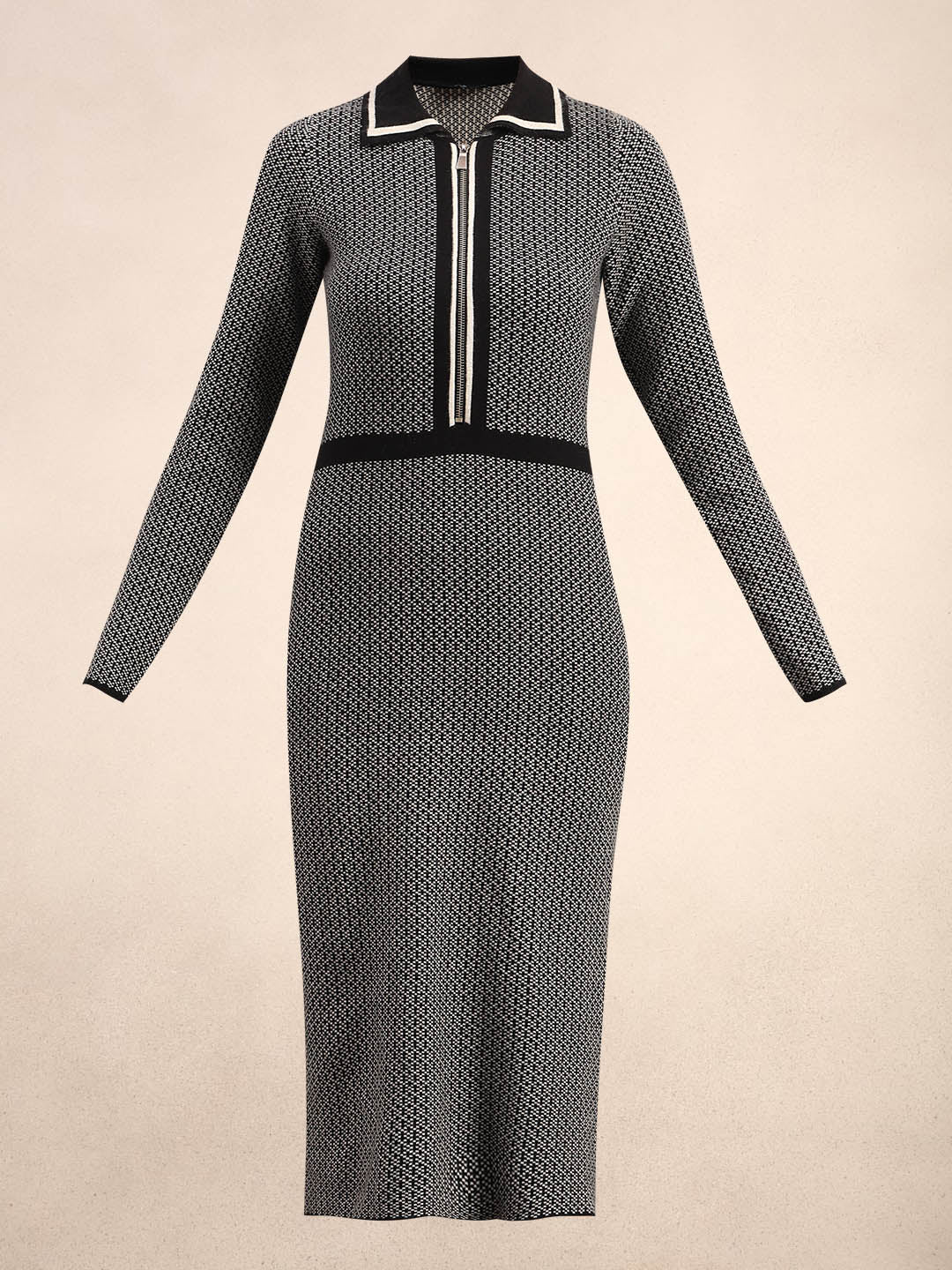 Grey Knitted Midi Dress - Image 7
