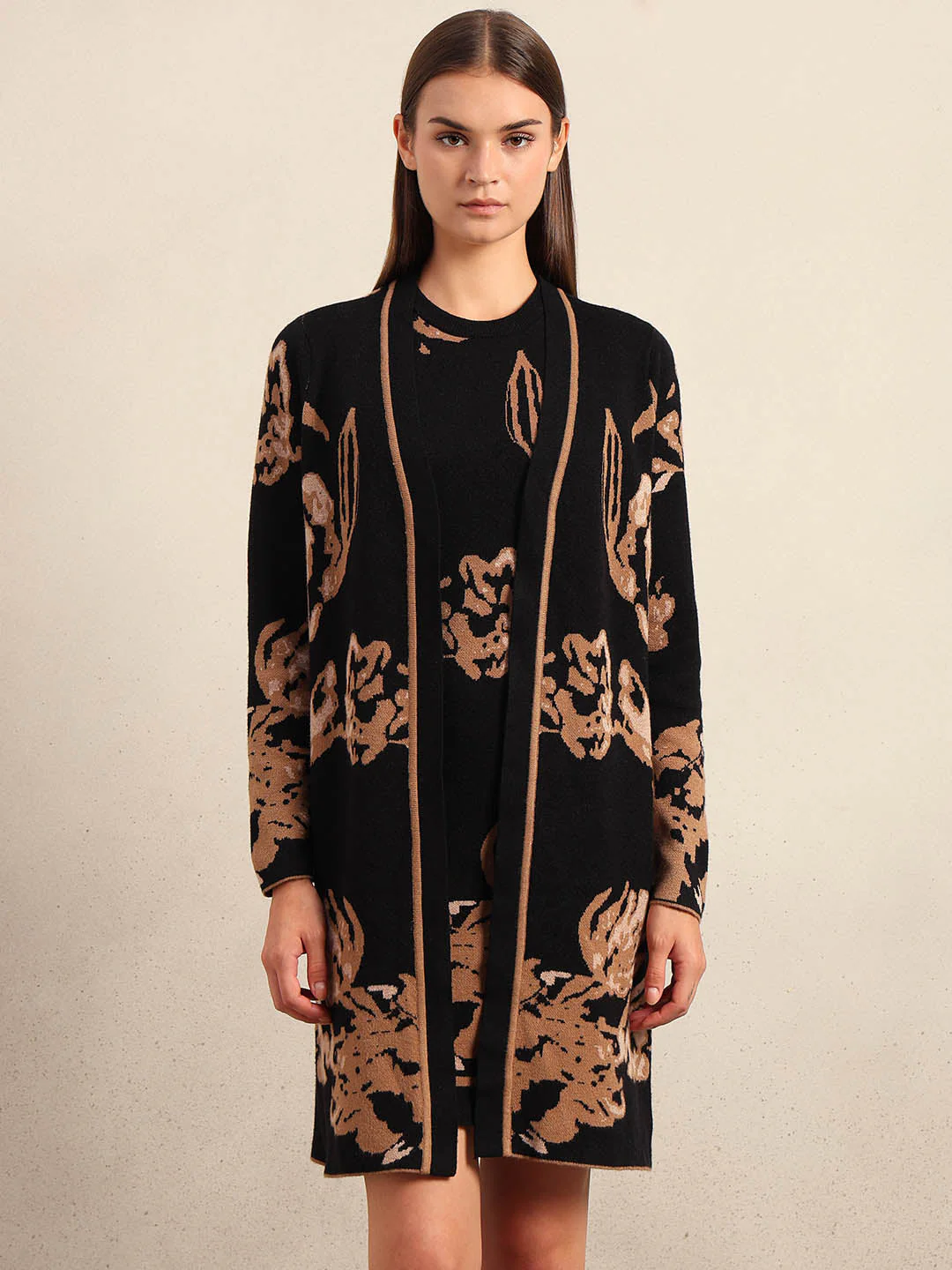 Long Floral Front Open Cardigan - Image 2
