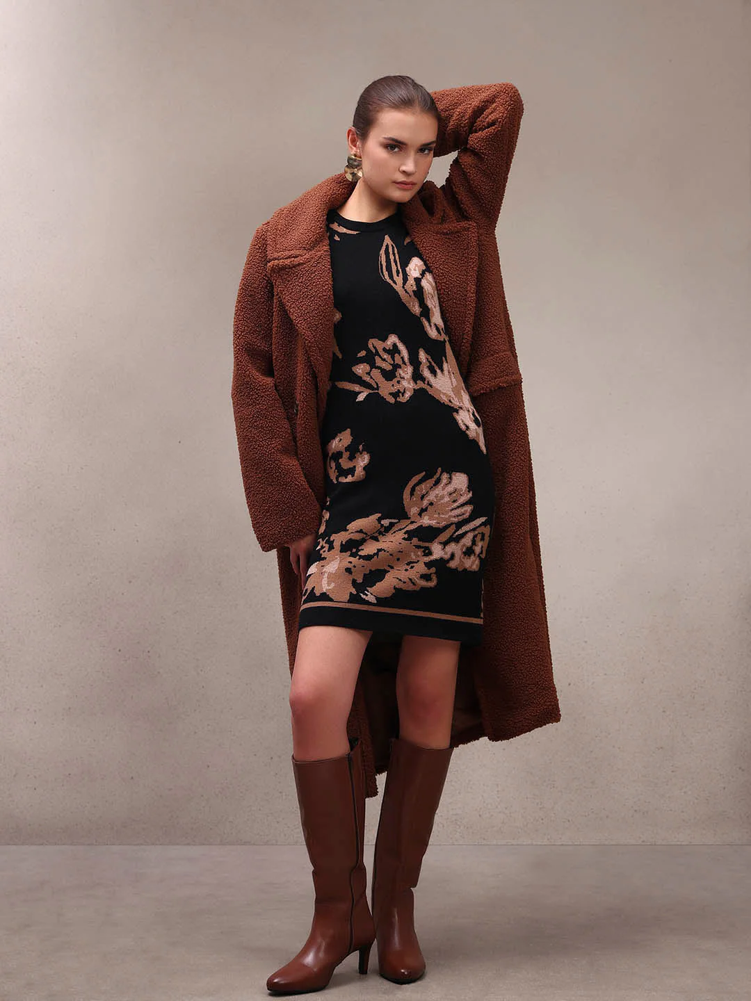 Floral Knitted Mini Dress