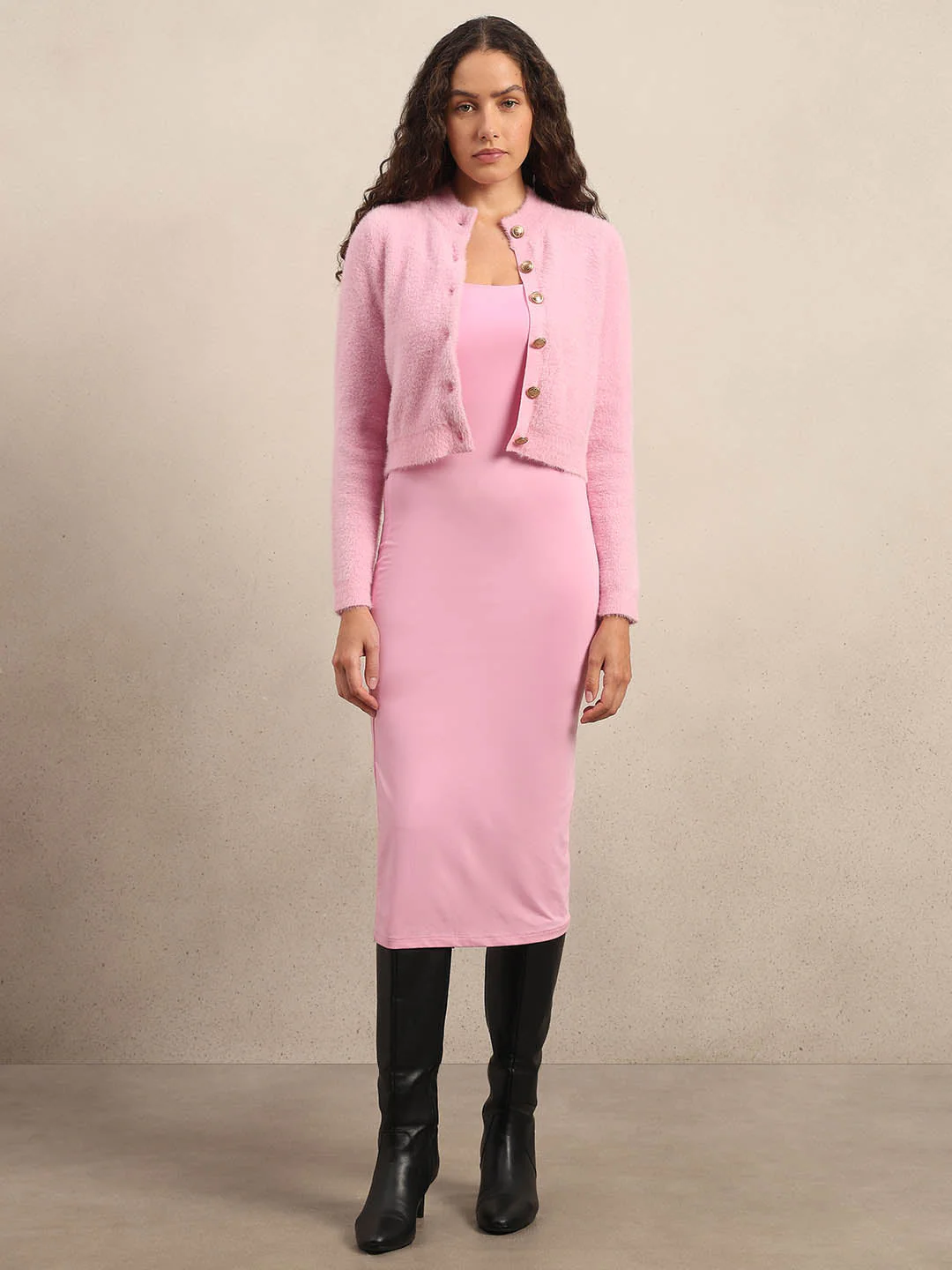 Pink Cropped Cardigan - Image 5