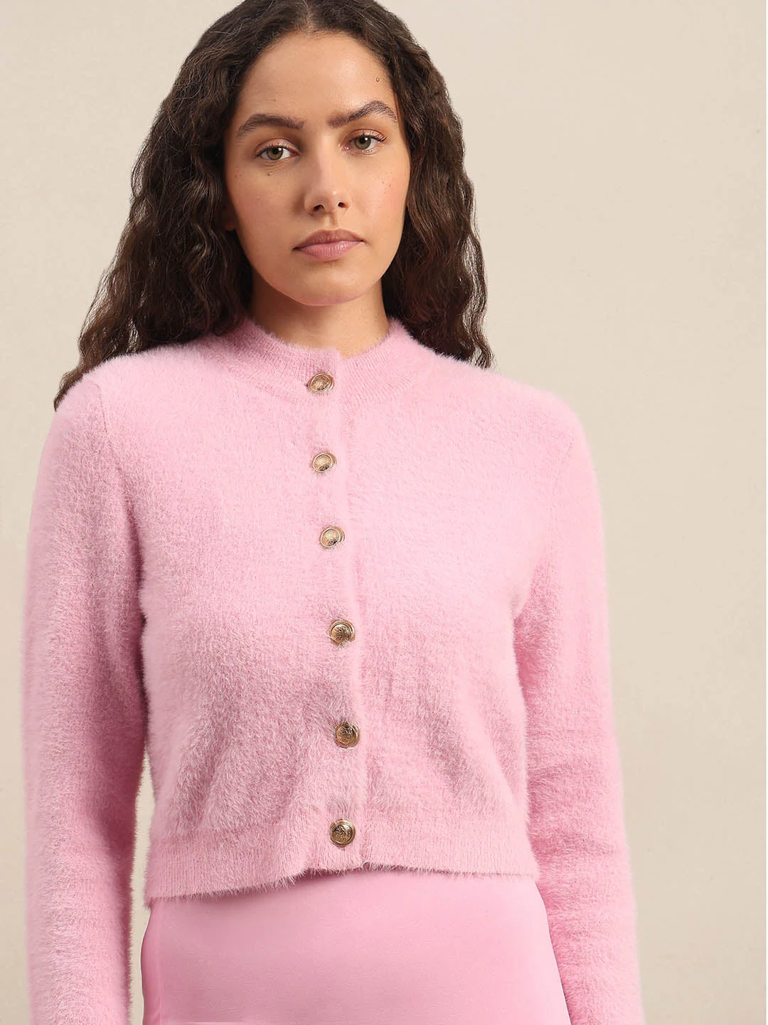 Pink Cropped Cardigan - Image 6