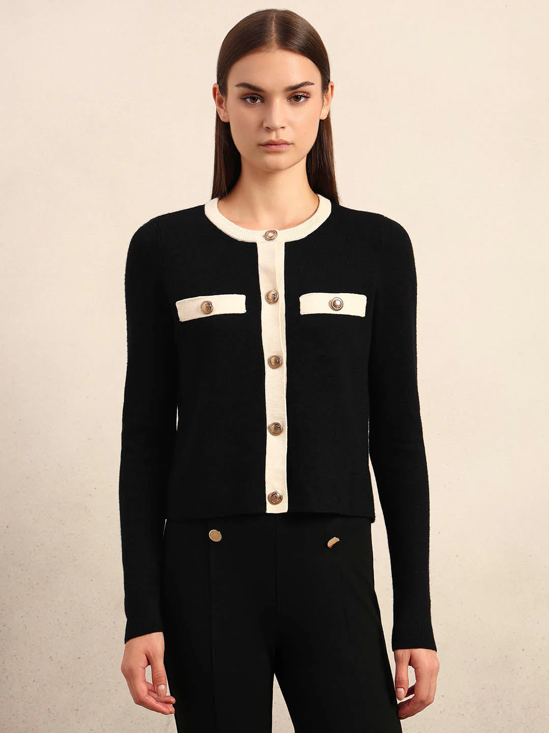 Black Knitted Cardigan - Image 2