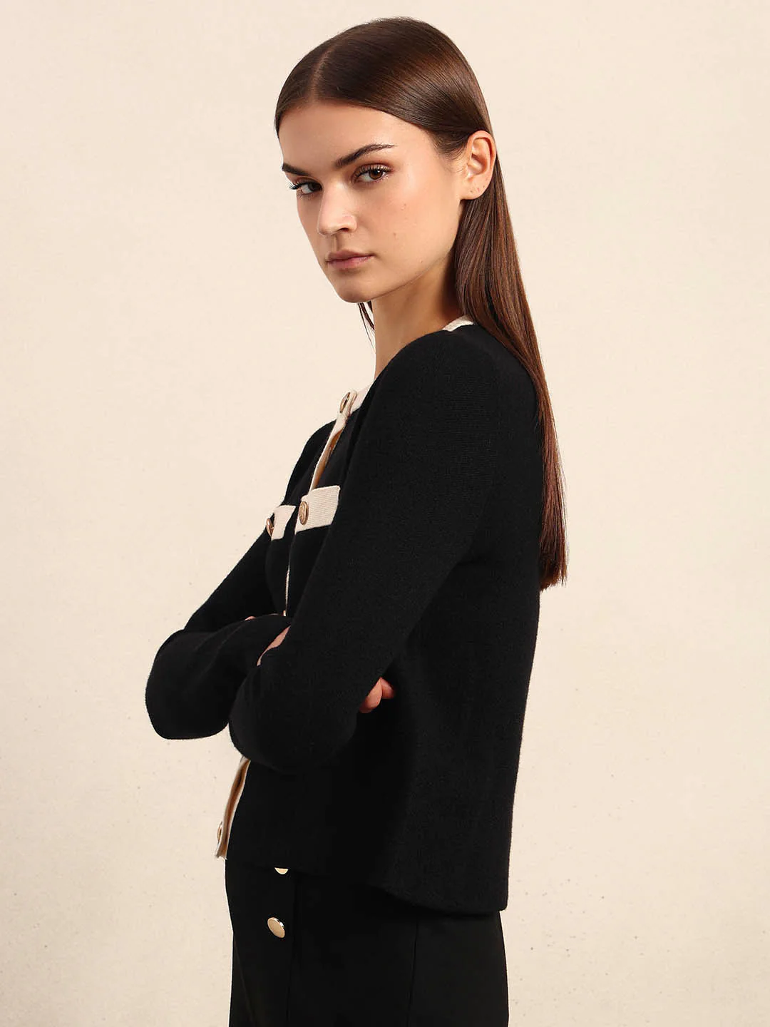 Black Knitted Cardigan - Image 3