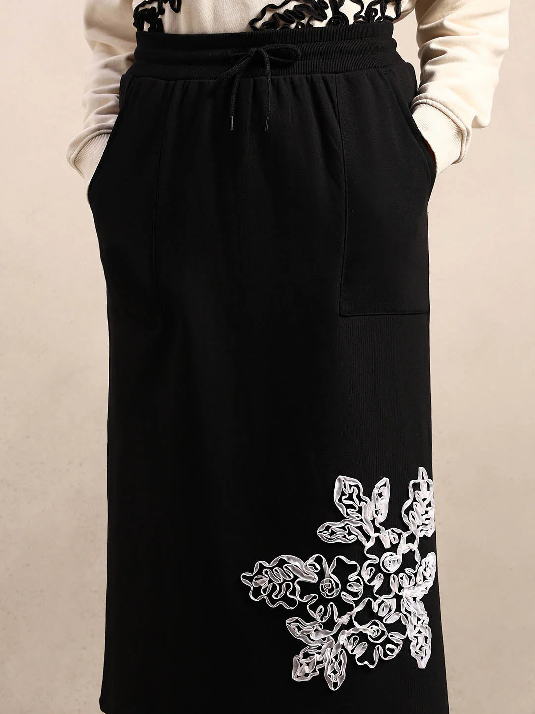 Floral Embroidered Sweatskirt - Image 6