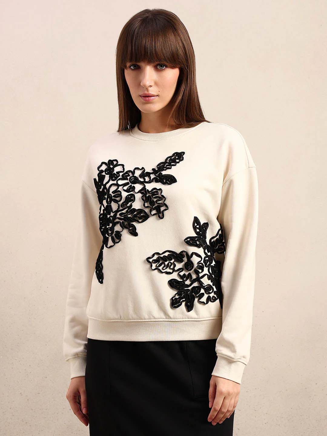 Floral Applique Sweatshirt - Image 2