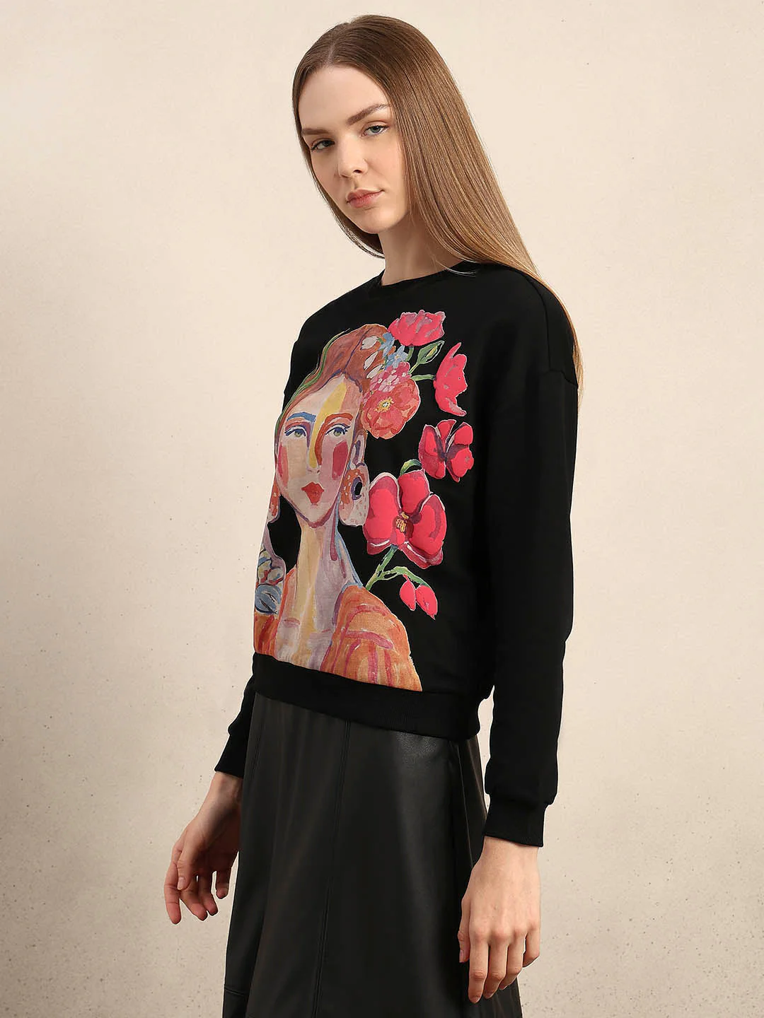 Graphic Print Cotton Sweatshirt - Image 3