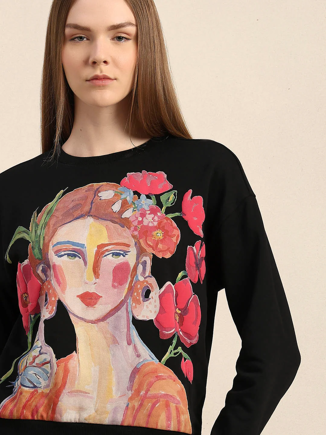 Graphic Print Cotton Sweatshirt - Image 6