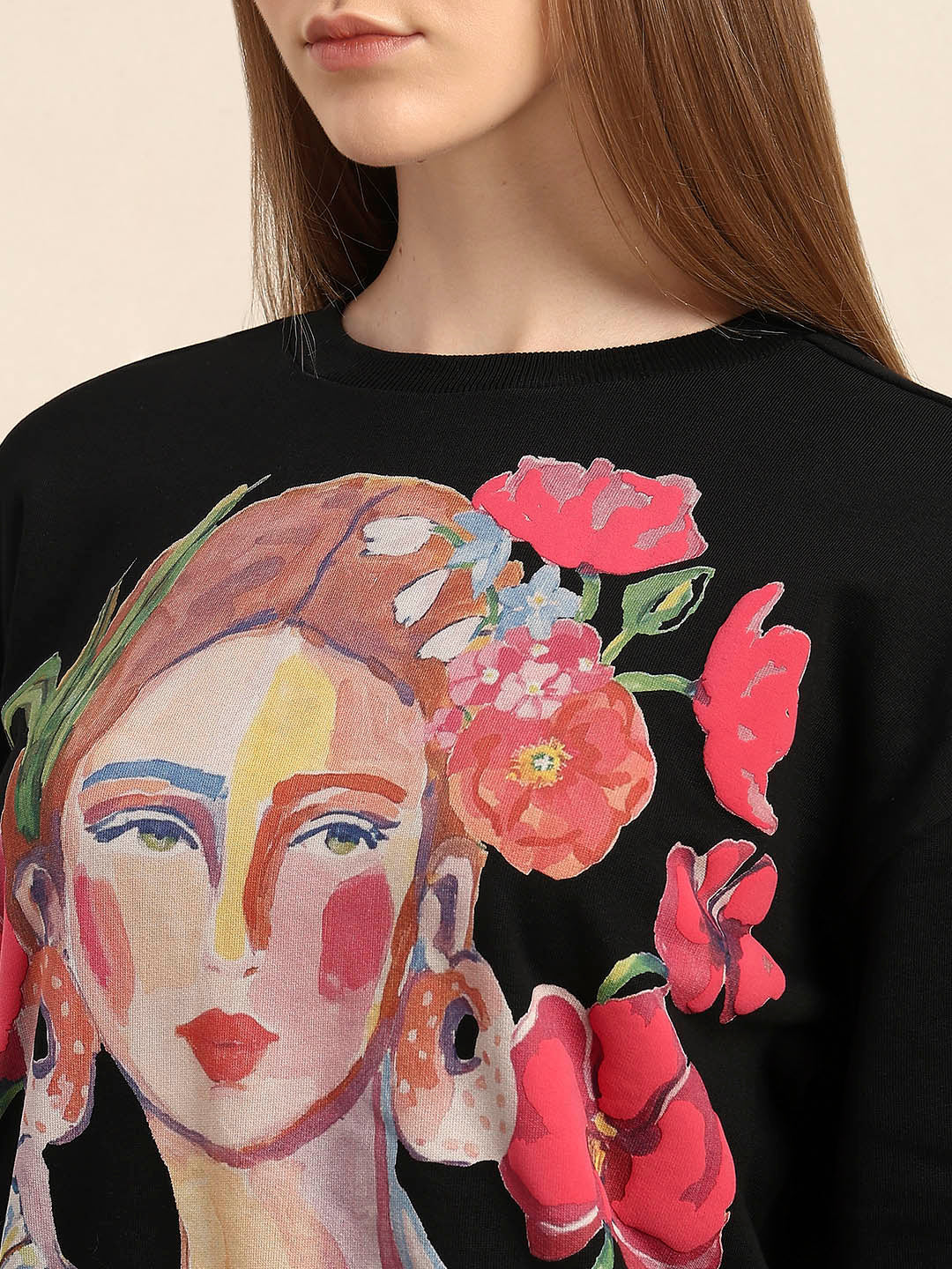 Graphic Print Cotton Sweatshirt - Image 8