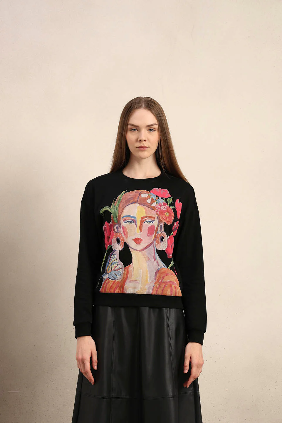 Graphic Print Cotton Sweatshirt - Image 9