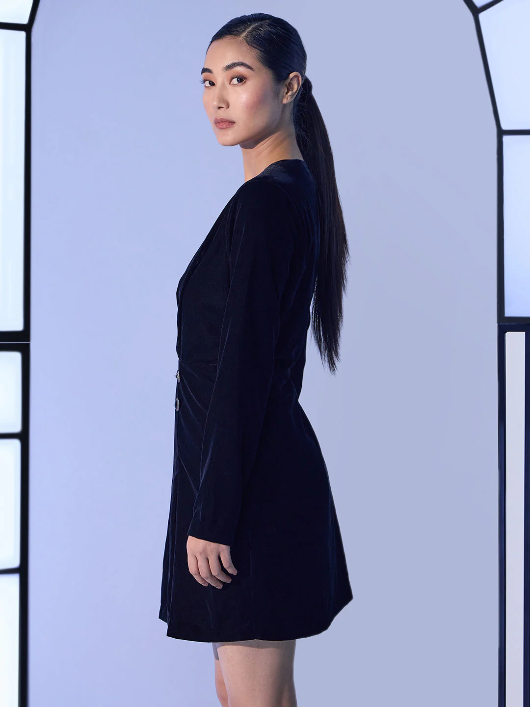 EDIT V-Neck Wrap Mini Dress - Image 3