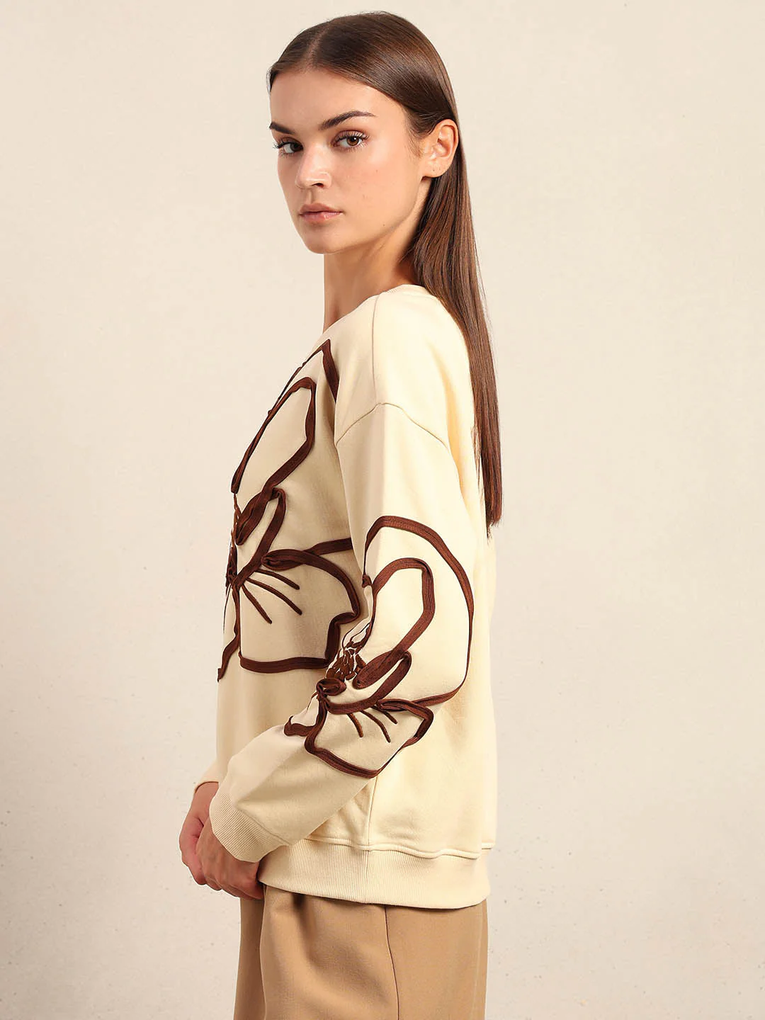 Floral Applique Sweatshirt - Image 3