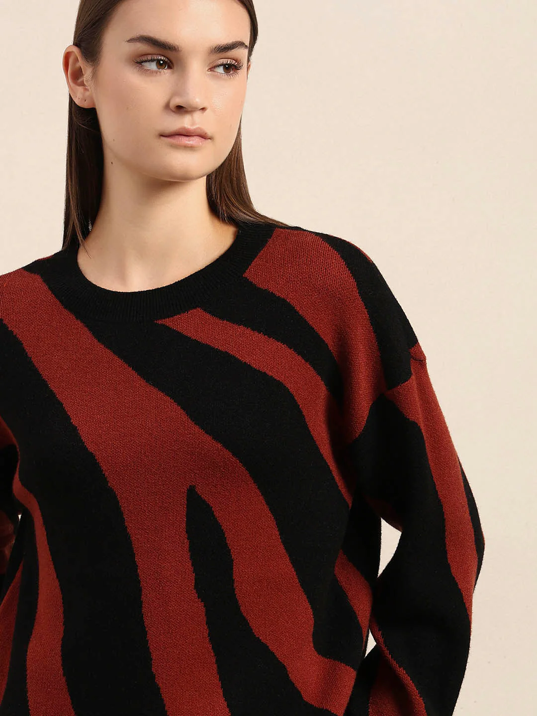 Red & Black Zebra Print Sweater - Image 6