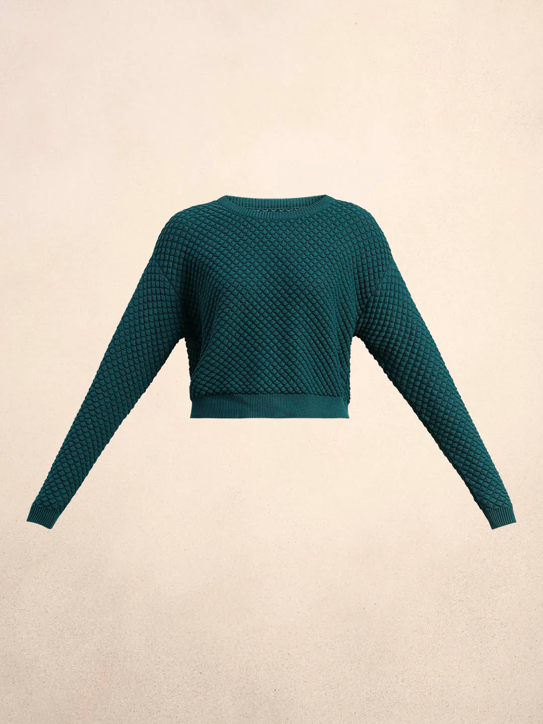 Teal Textured Knit Pullover - Image 7