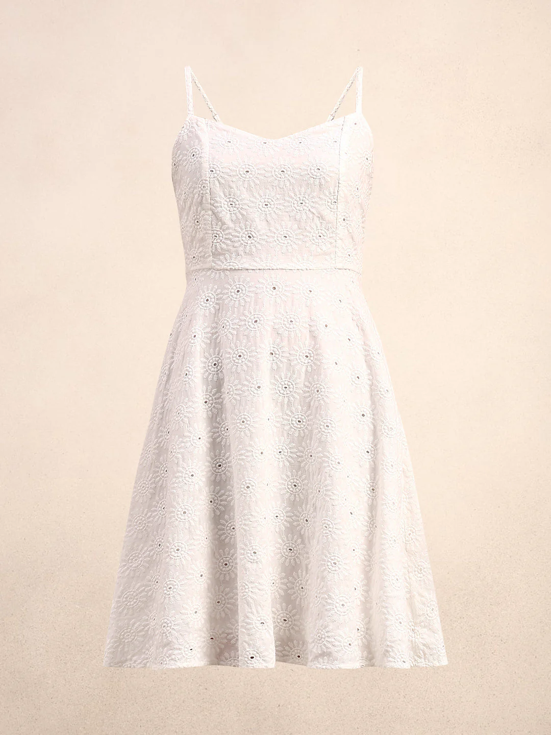 White Textured Mini Dress - Image 7
