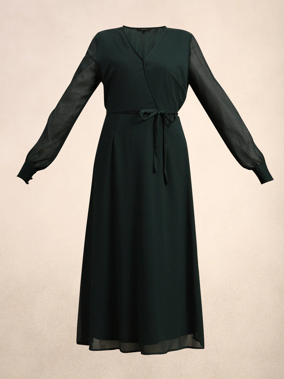 Sheer Sleeves Chiffon Midi Dress - Image 7