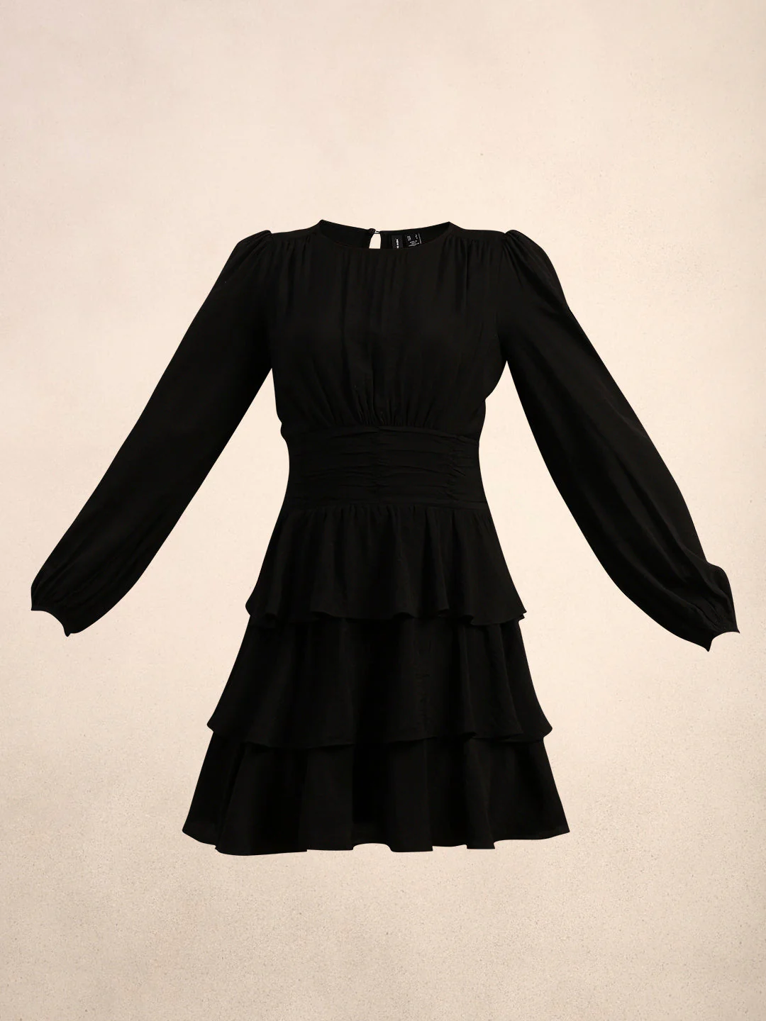 Puff Sleeves O-Neck Mini Dress - Image 7